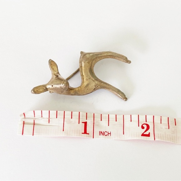 Vintage sterling silver deer brooch pin - Picture 6 of 6